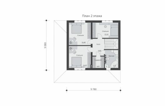 Проект двухэтажного дома с террасой